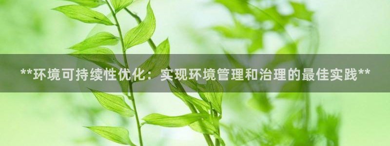 k8凯发：**环境可持续性优化：实现环境管理和治理的最佳实践**